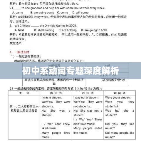初中系动词专题深度解析