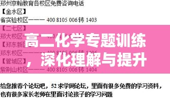 高二化学专题训练，深化理解与提升应用能力实战攻略